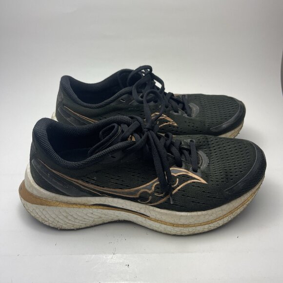 Saucony Men Endorphin Speed 3 Running Shoes Size 8 Black Green Gold Fast - Picture 1 of 12
